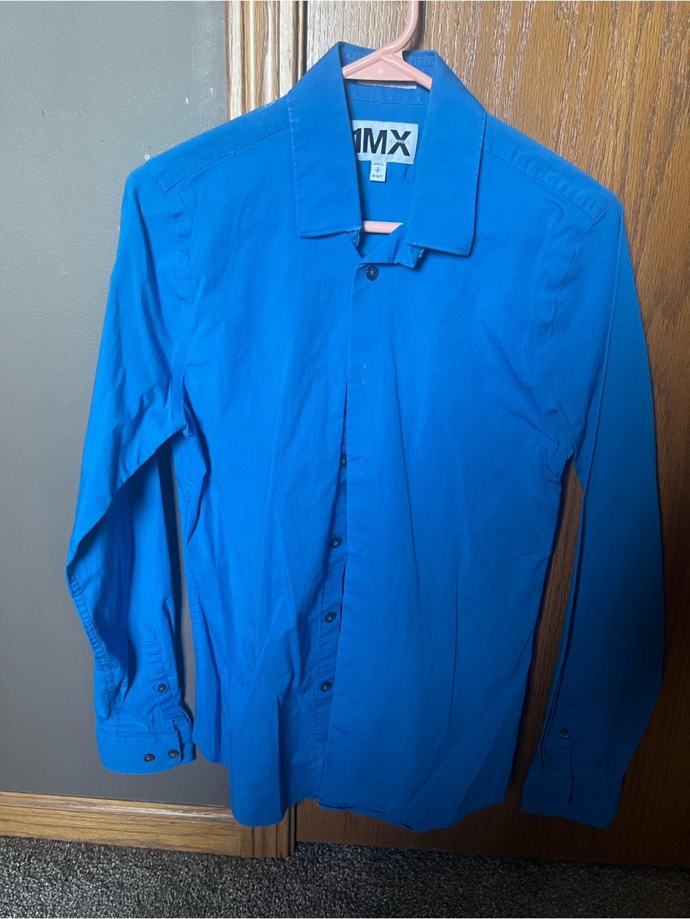 Express 1MX Men's Button-Up Shirt in Blue
